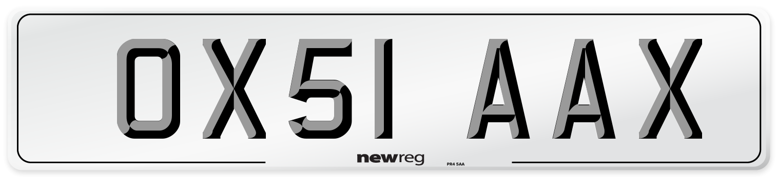 OX51 AAX Number Plate from New Reg